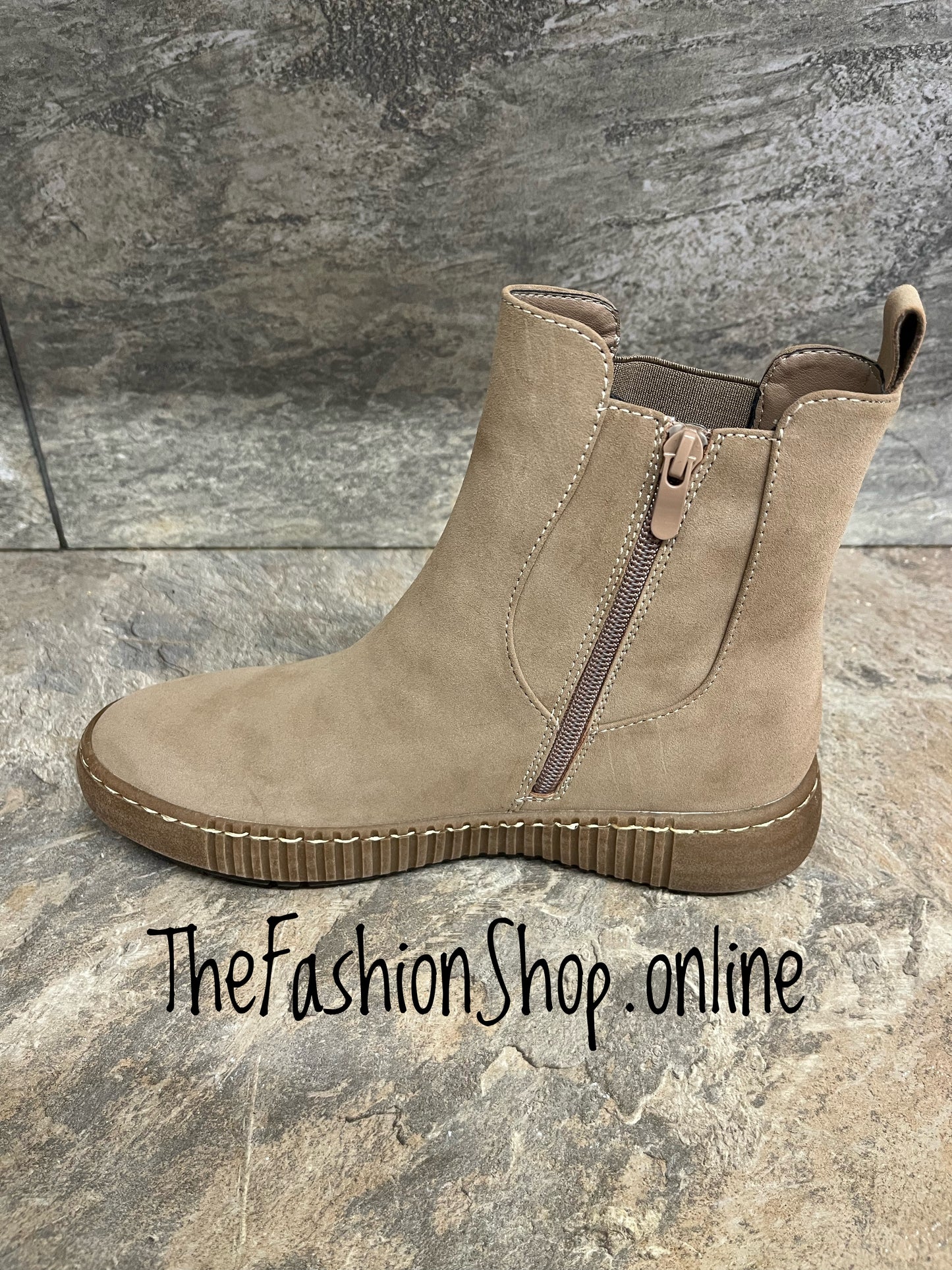 Layla beige faux suede ankle boots sizes 3-8 (36-41)