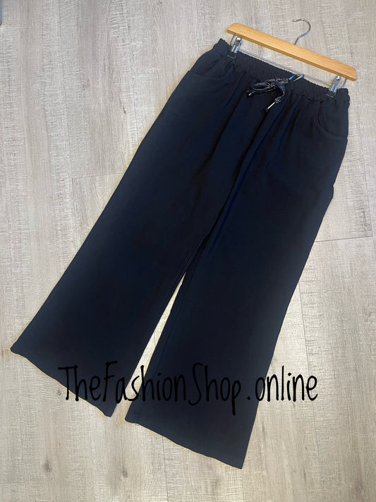 Harriett black classic magic wide leg trousers 12-18