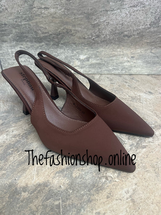 Lorna brown sling back shoe sizes 3-8