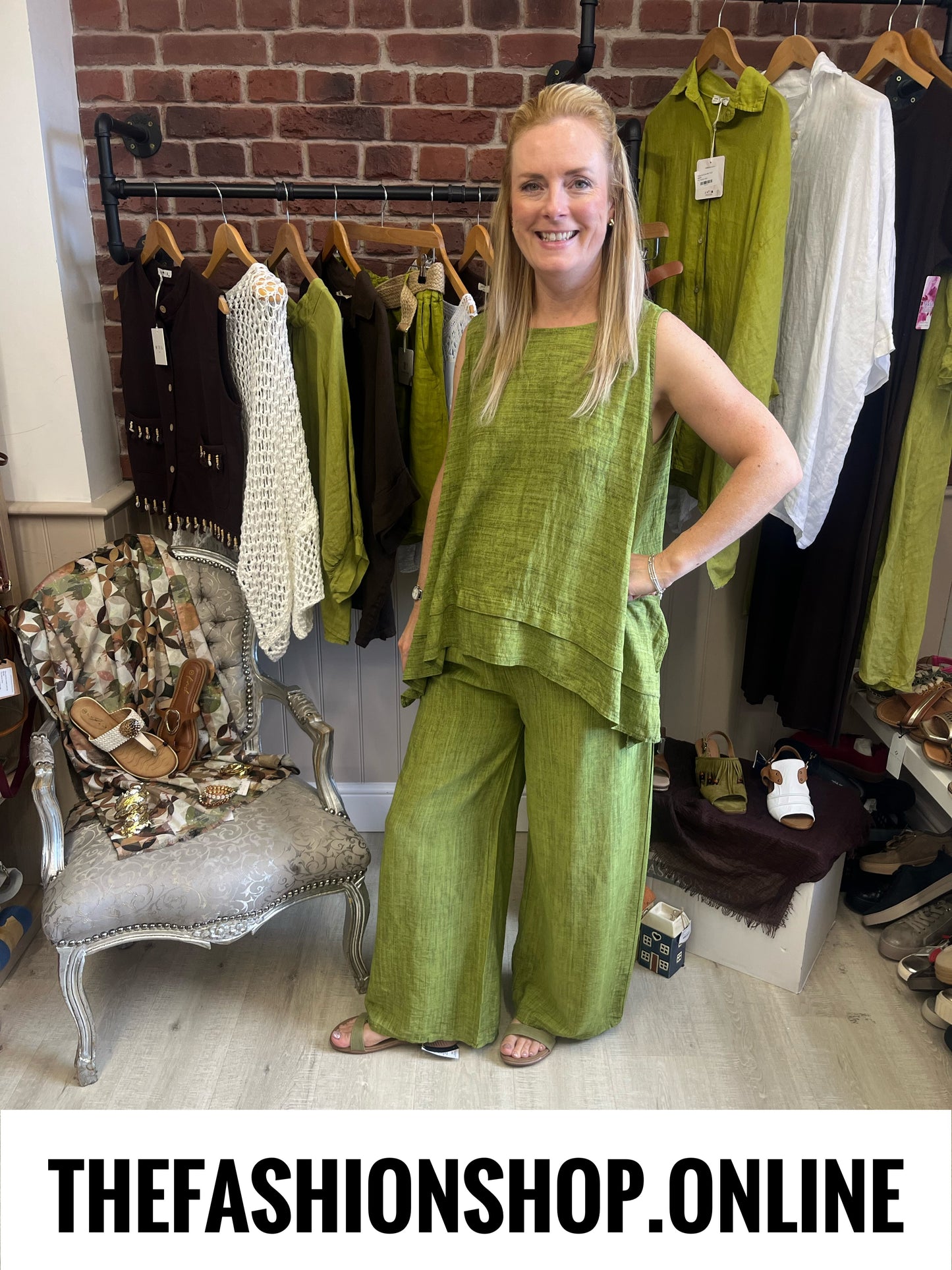 Maisie olive dipped hem top 10-16