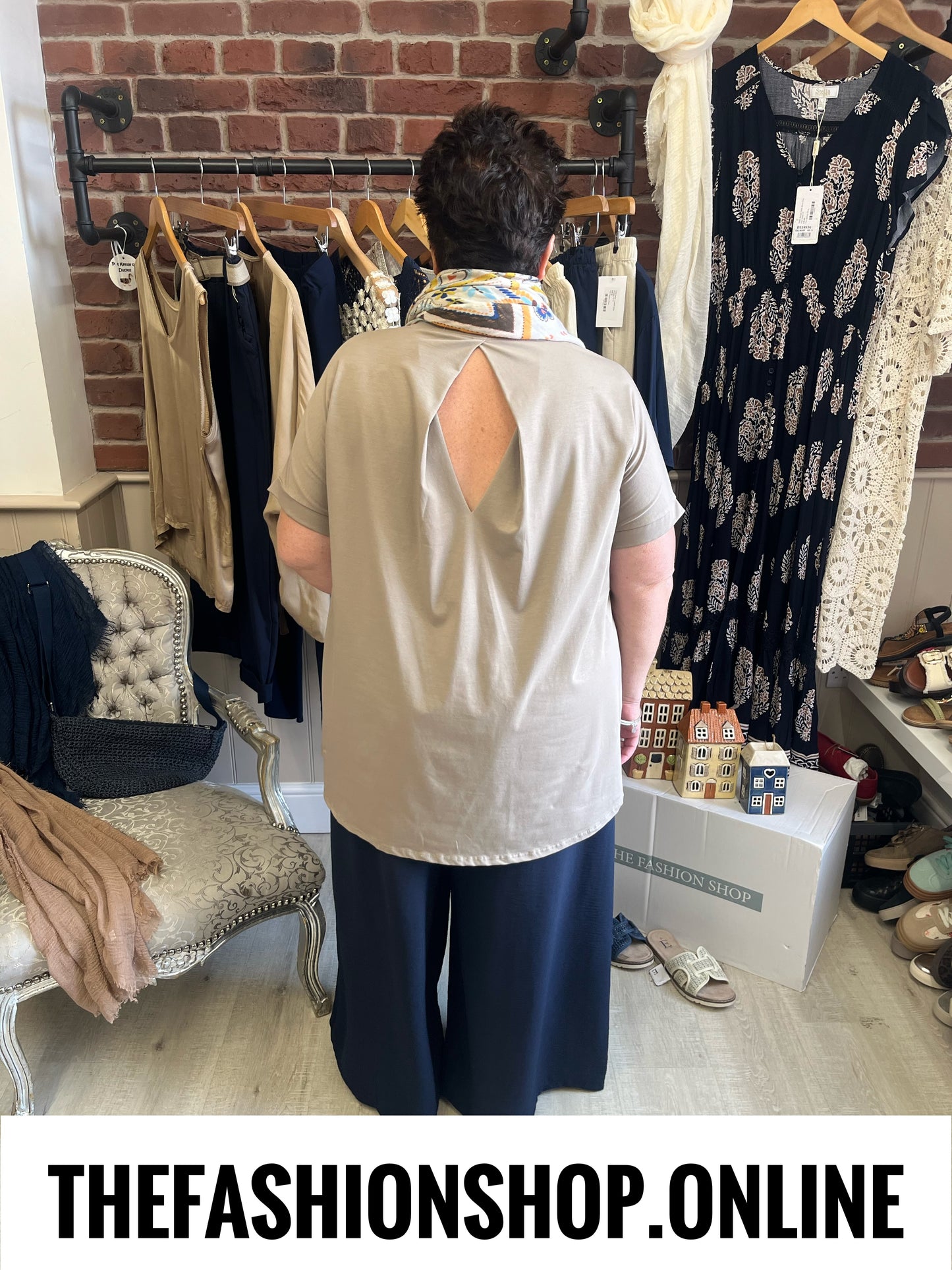 Jennifer mocha open back top 16-22