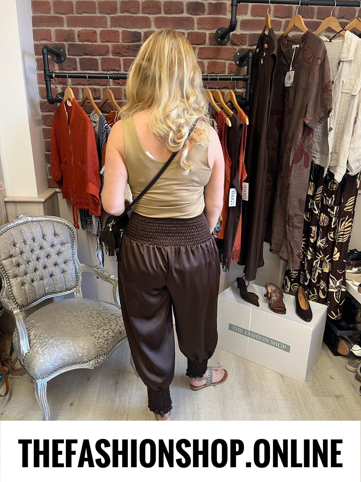 Lena brown cuffed trousers 8-14