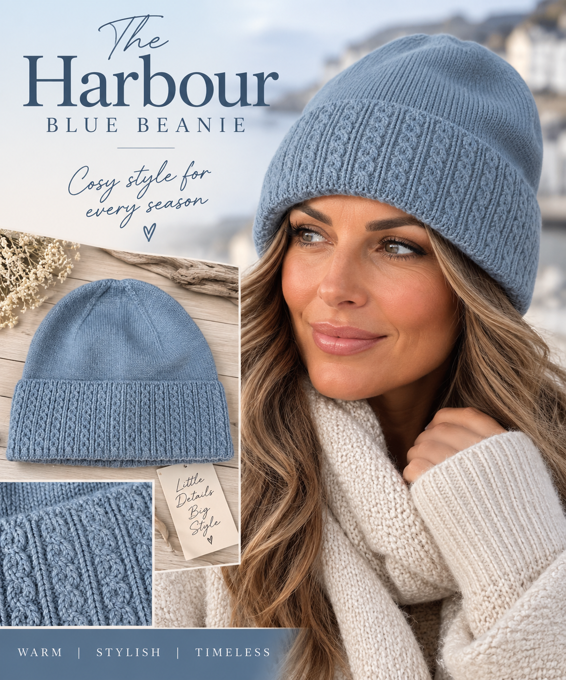 The Harbour Blue Beanie Hat