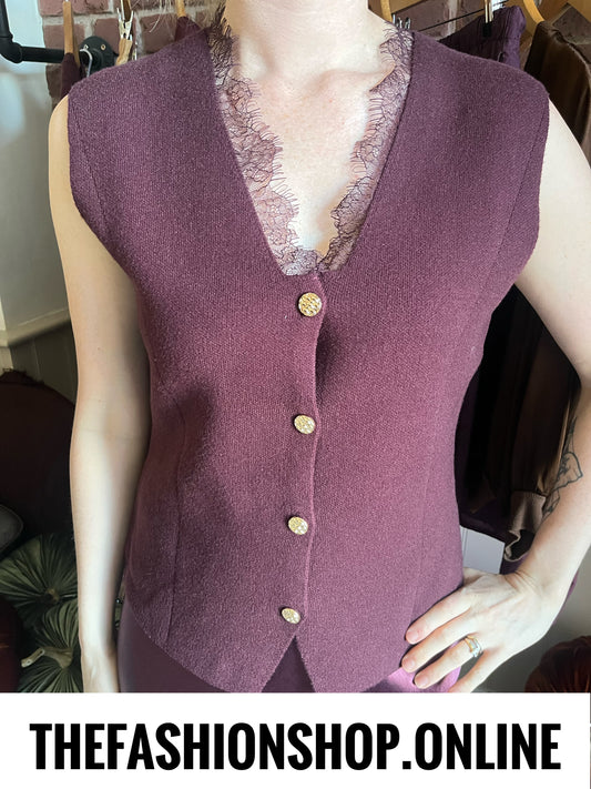 Skyla mulberry knitted waistcoat 8-14