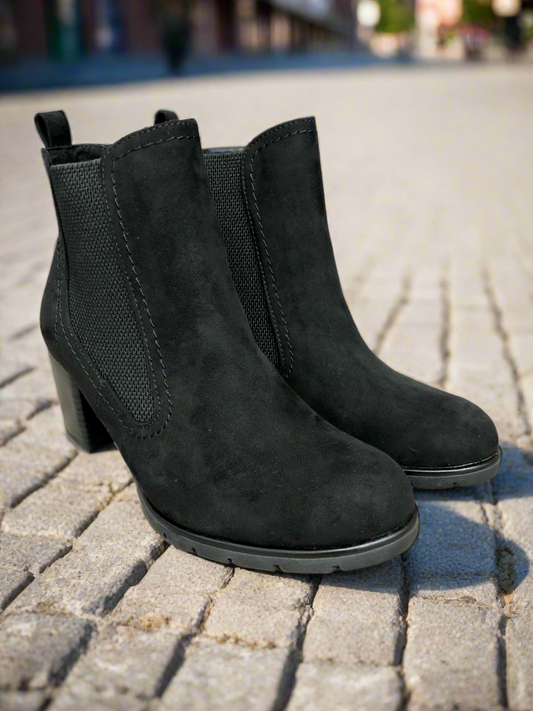 Marco Tozzi black heeled Chelsea ankle boot 4-9