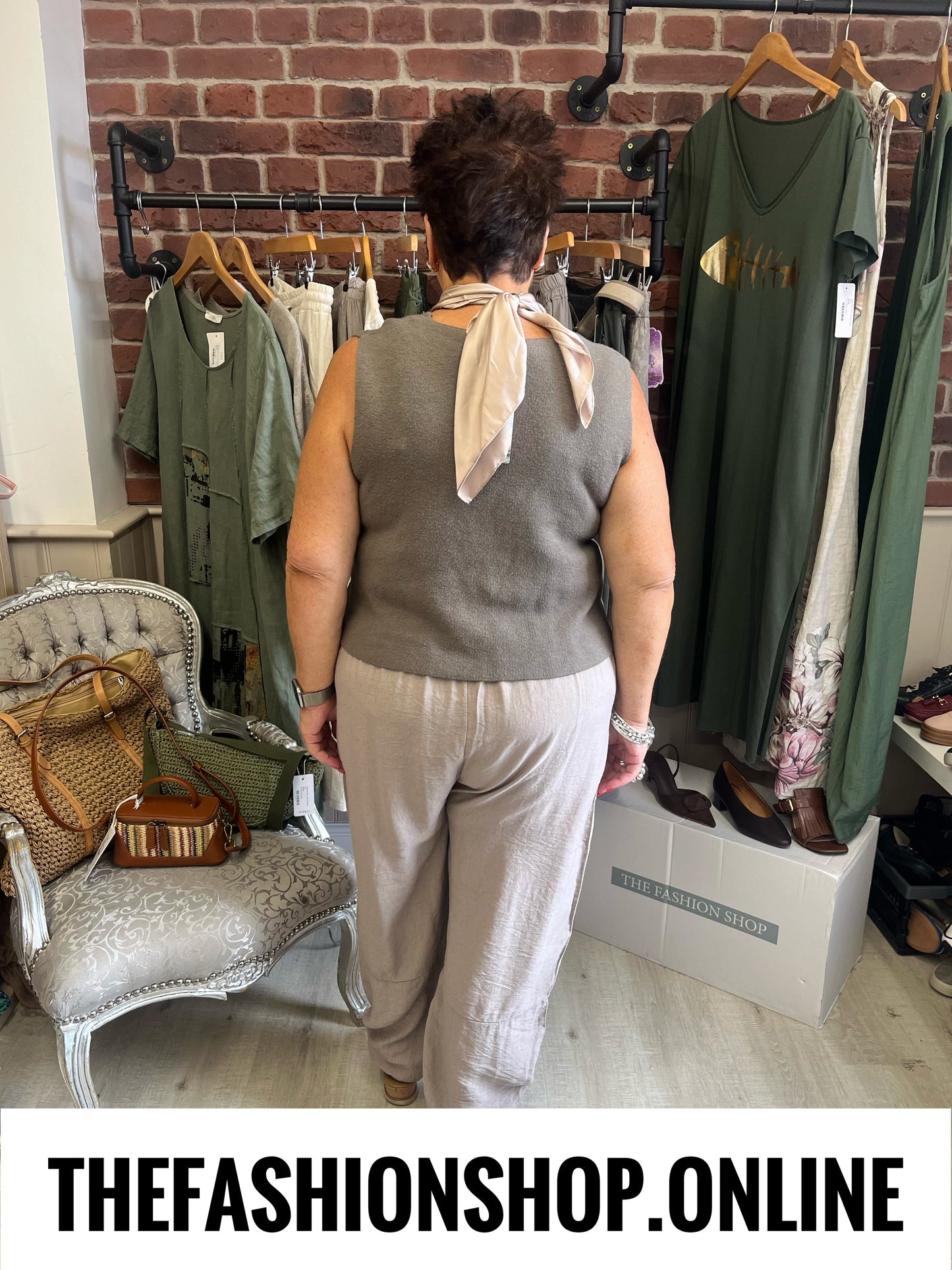 Cassie mocha knitted waistcoat 10-16