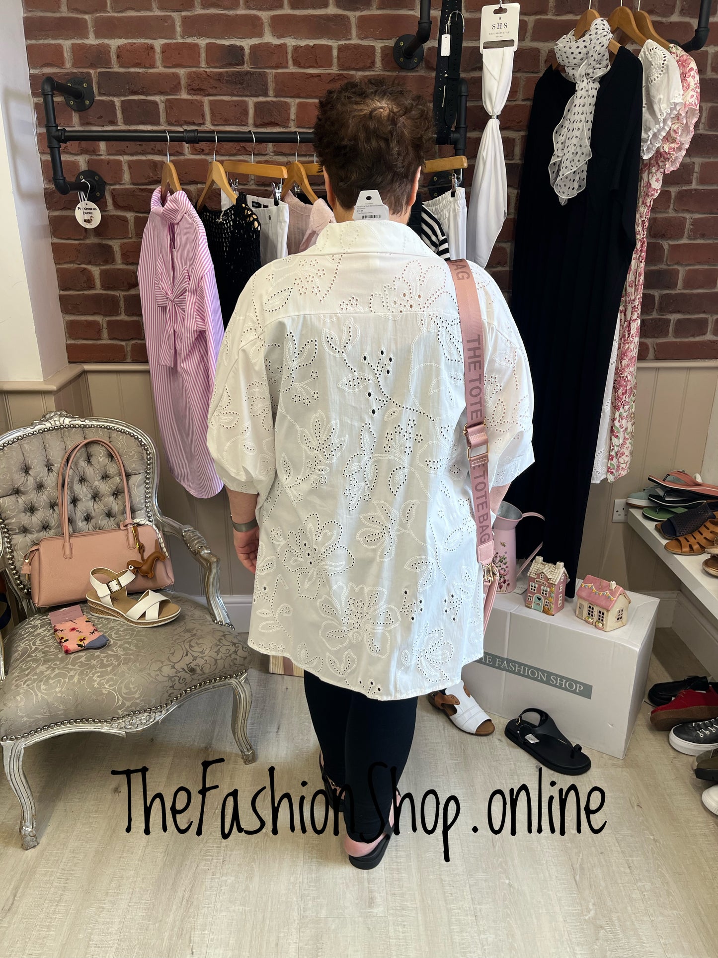 Orla white high low cotton shirt 12-24