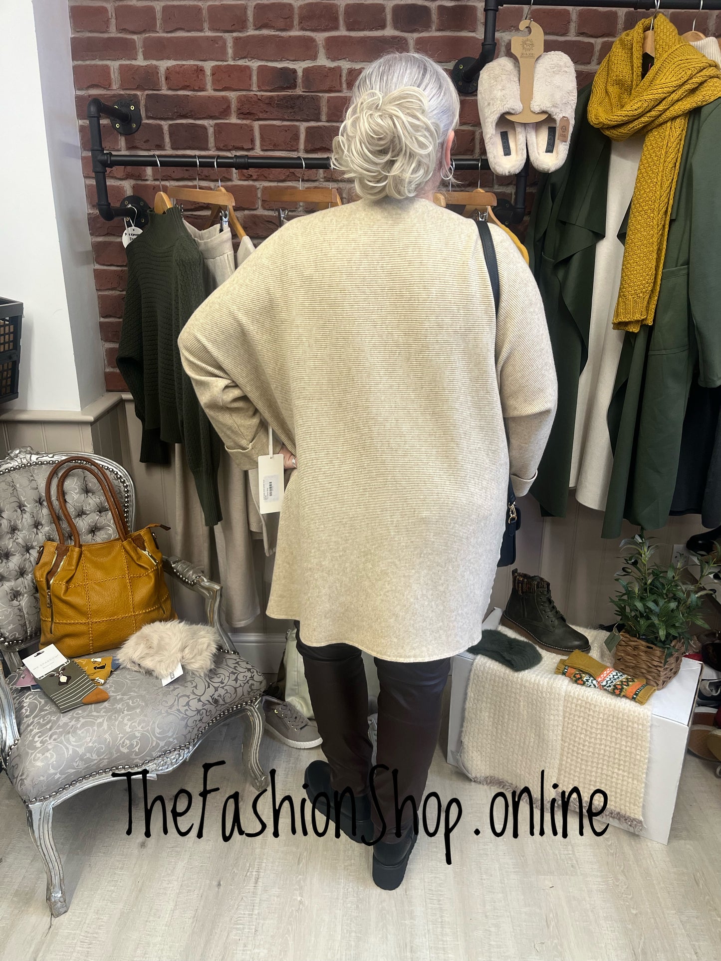 Anita beige ribbed jumper 18-24