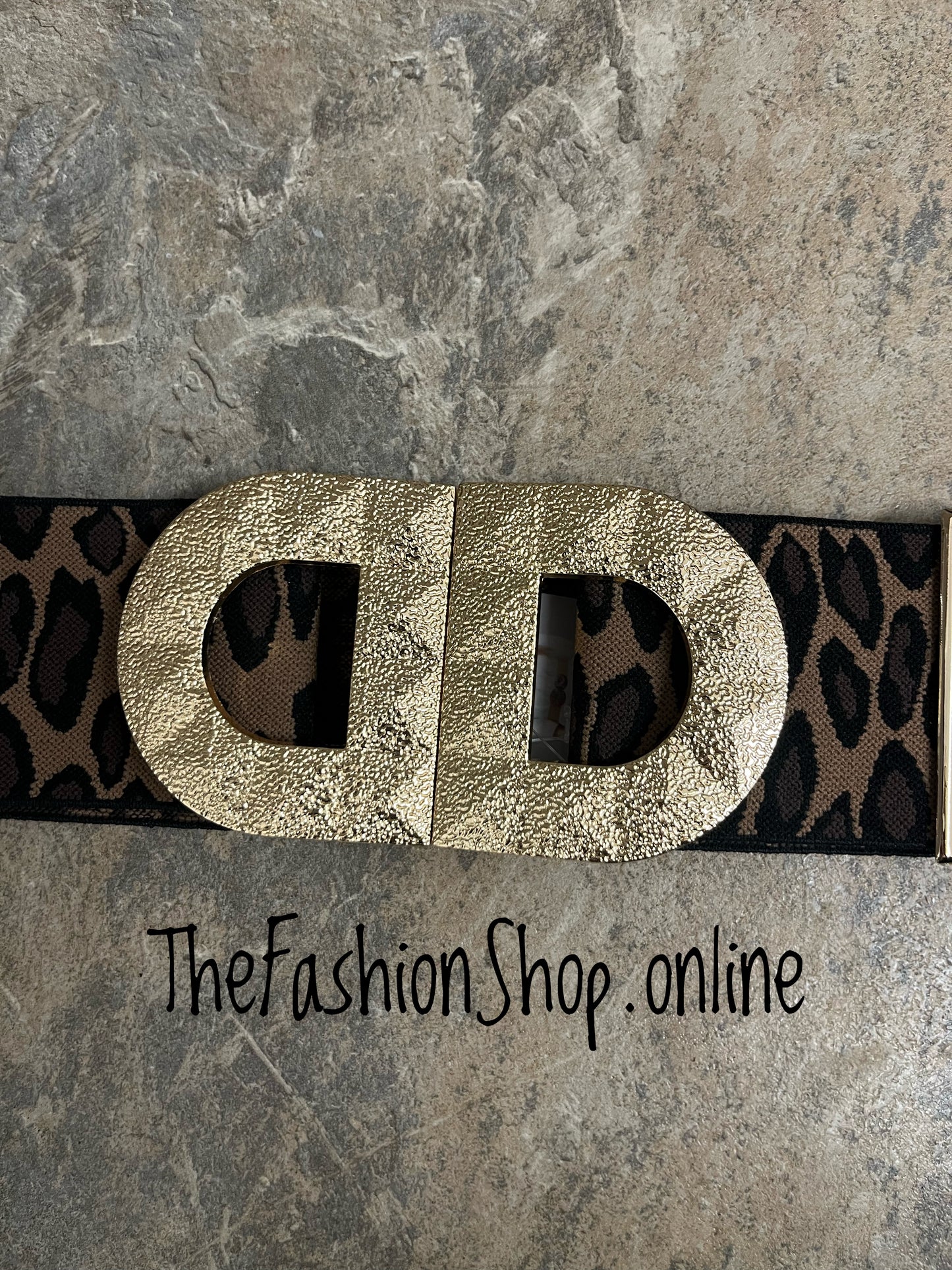 Leopard print statement belt