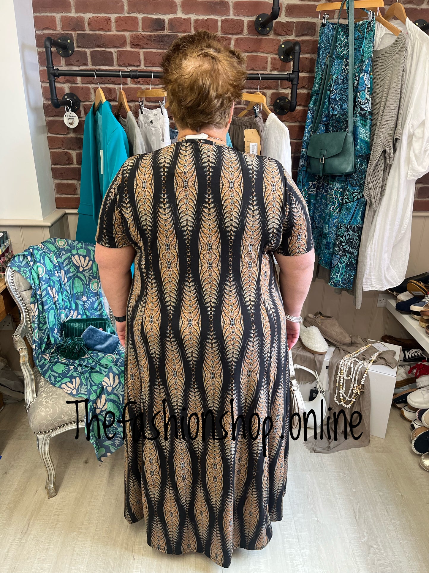 Sasha Black Aztec dress 18-24