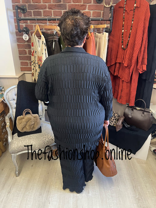 Amelia black pin tuck co-ord 14-20