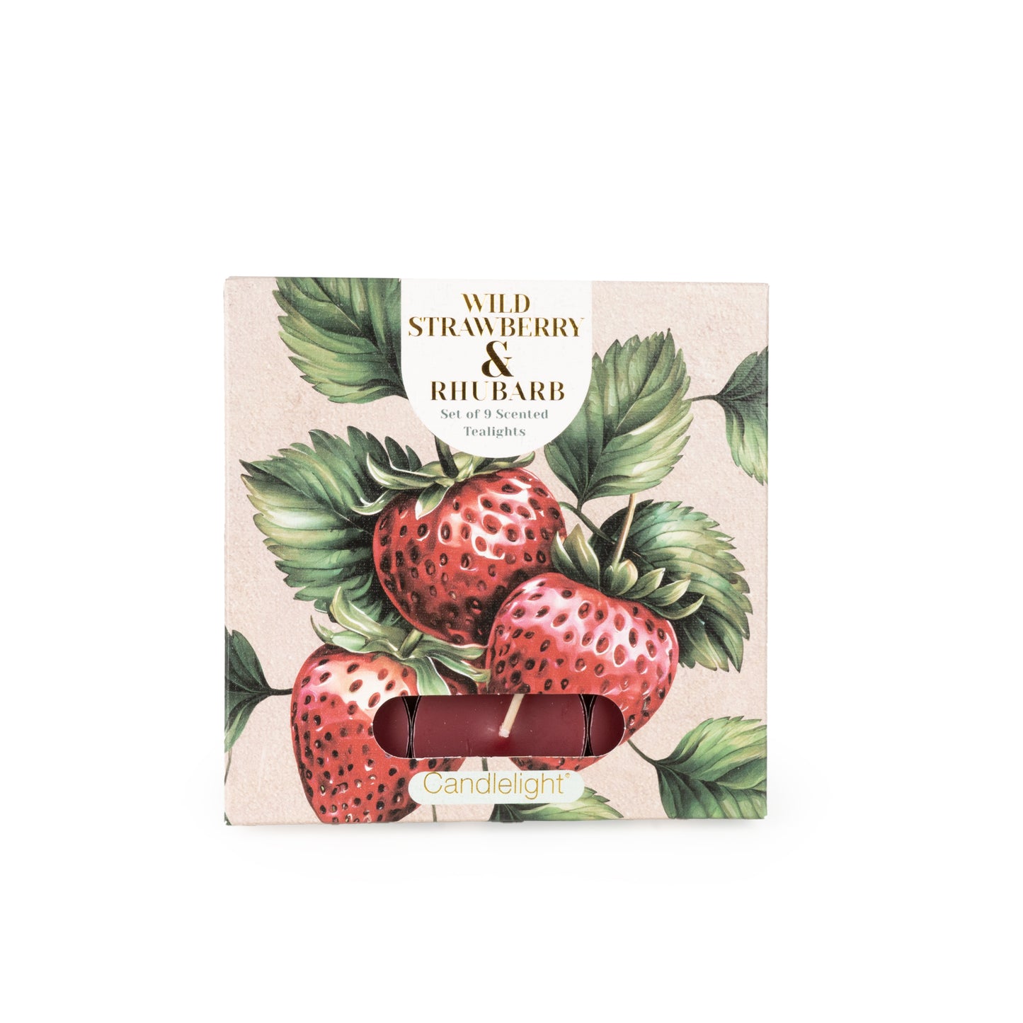 Candlelight Set of 9 Tea Lights Strawberry and Rhubarb