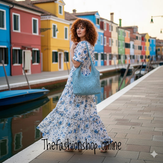 Atlanta blue cut out bag in bag