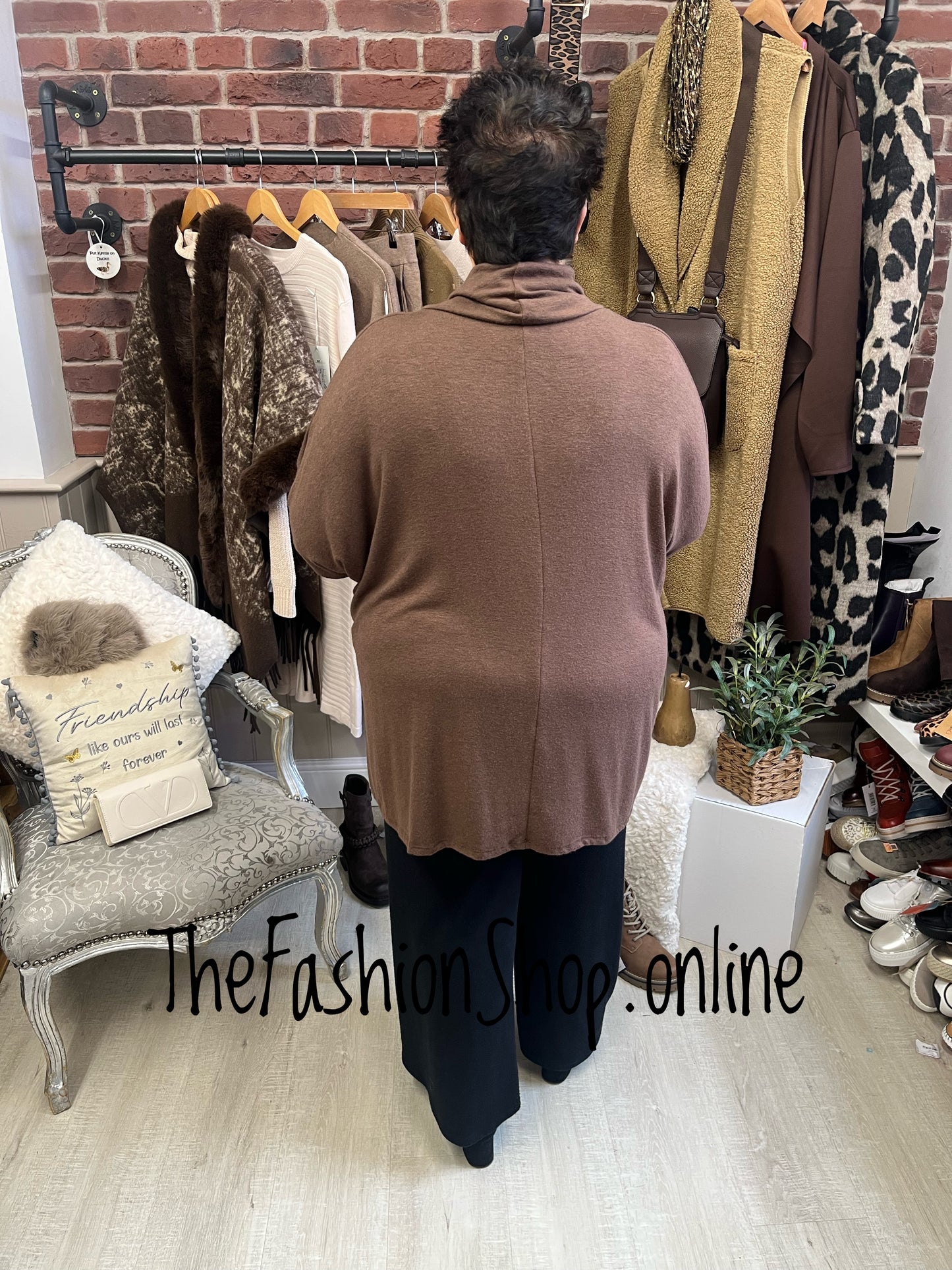 Athena Brown soft cowl top 18-24