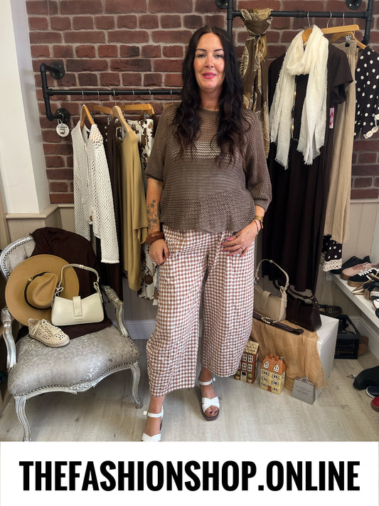 Nina coffee three way knitted top 8-18
