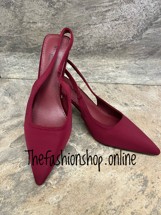 Lorna wine sling back shoe sizes 3-8