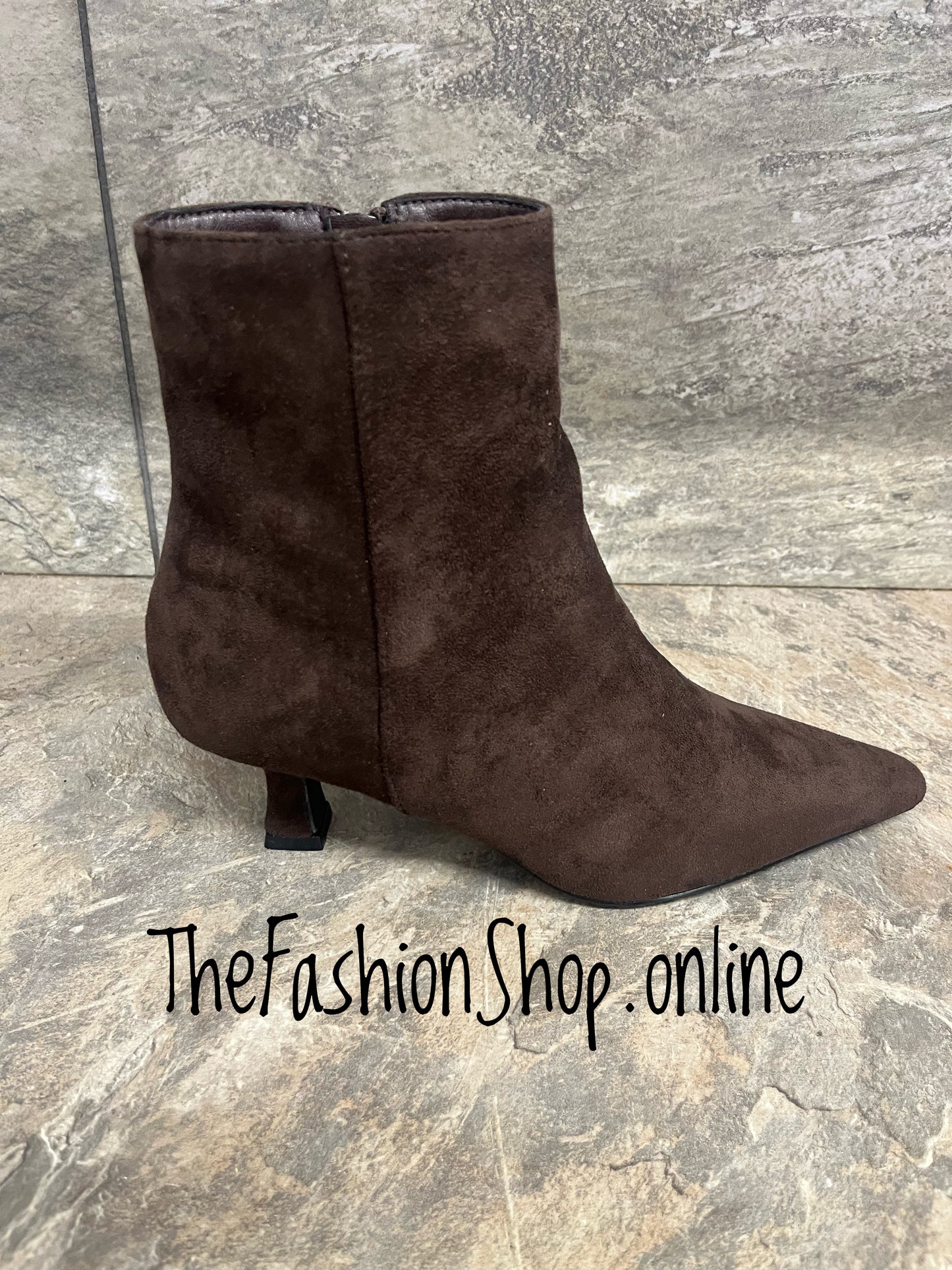 Jada brown faux suede heeled boots sizes 3-8 (36-41)