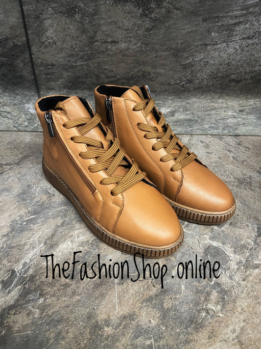 Modella Janeiro tan leather ankle boots sizes 4-9 (37-42)