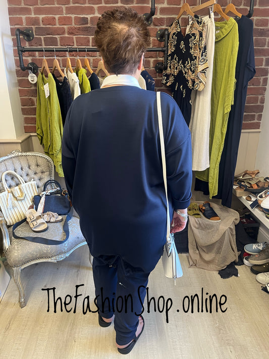 Louisa navy blue tunic top 16-24