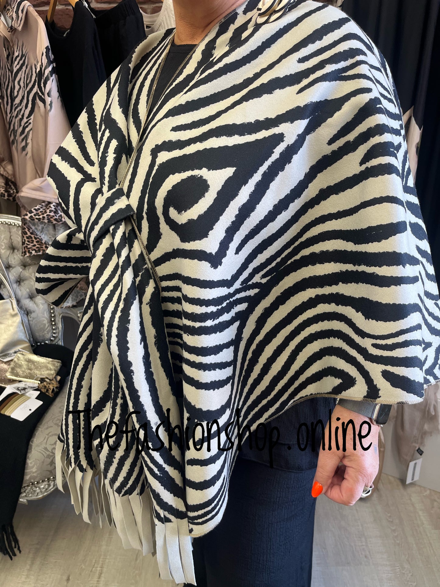 Nadine zebra print cape - free size