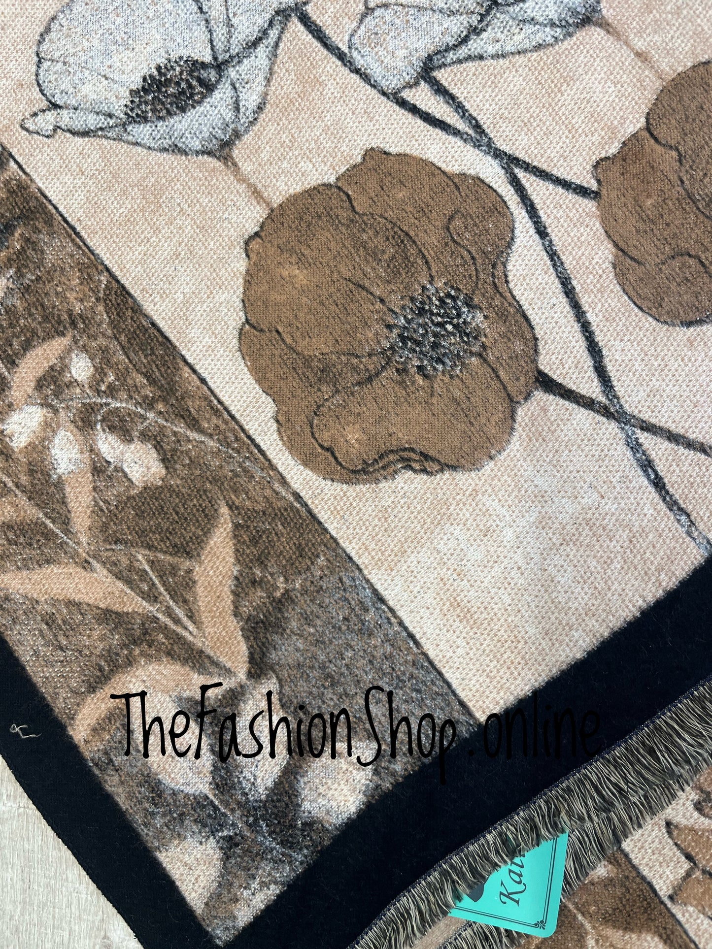 Brown Luxury Oriental Pashmina Scarf