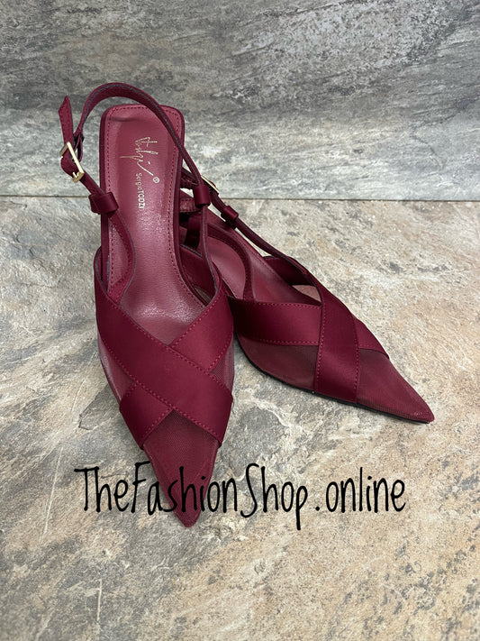 Hayley wine sling back shoe sizes 3-8