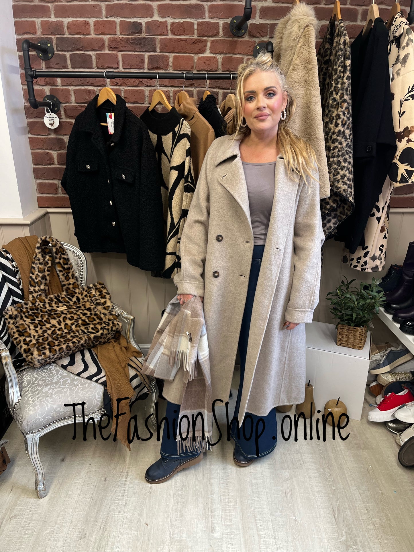 Fly Out beige wool mix coat sizes 10-16