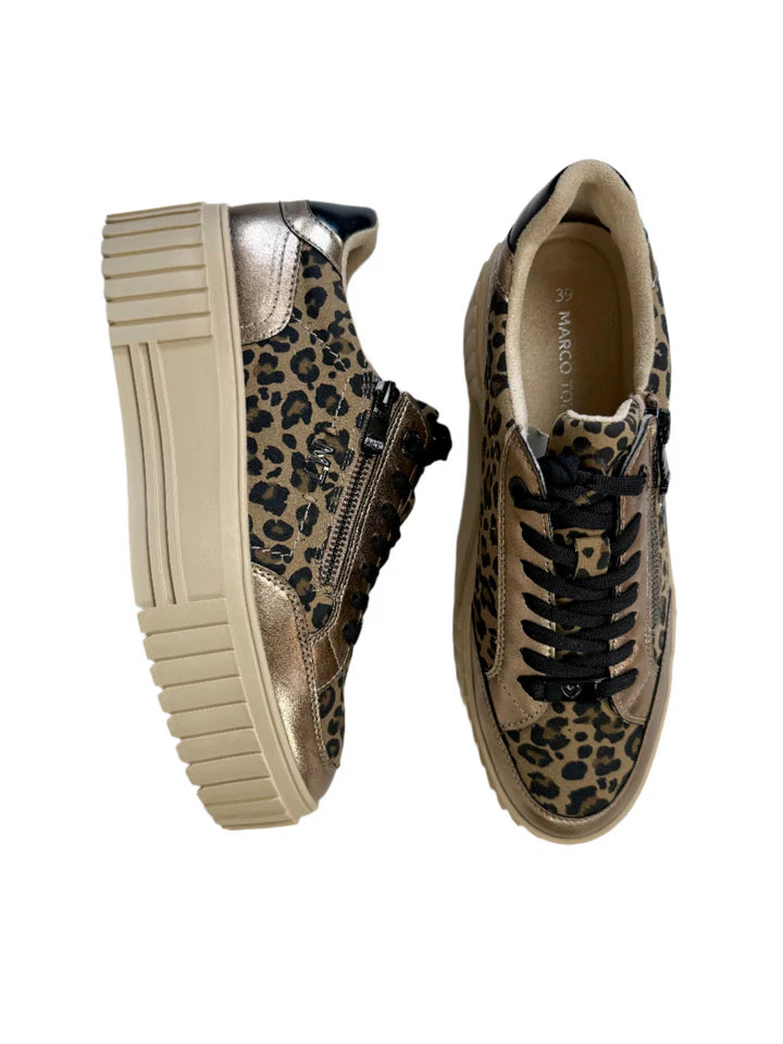 Marco Tozzi leopard metallic platform trainers sizes 4-8 (37-42)