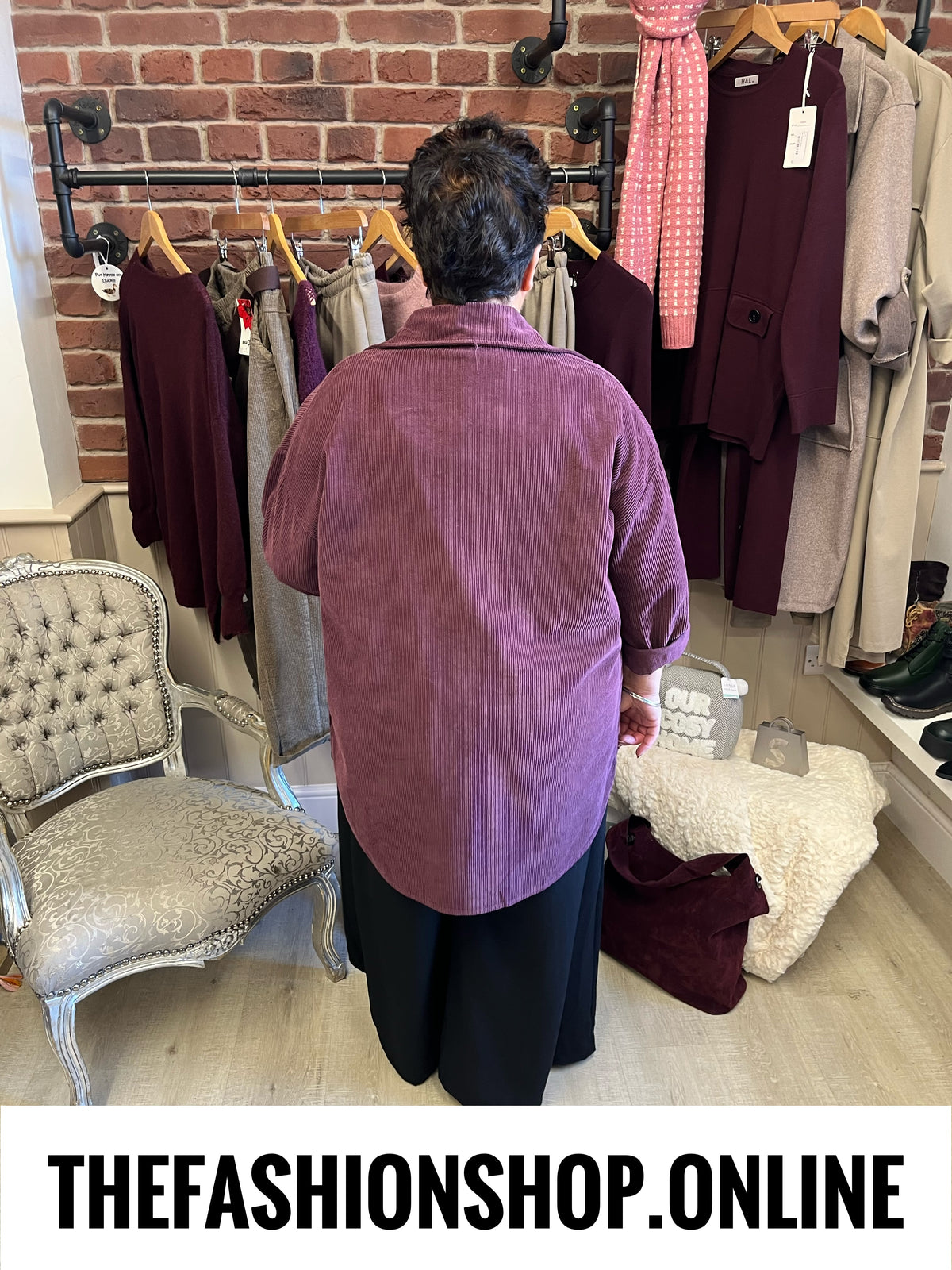 Frankie mulberry cord shacket 12-20