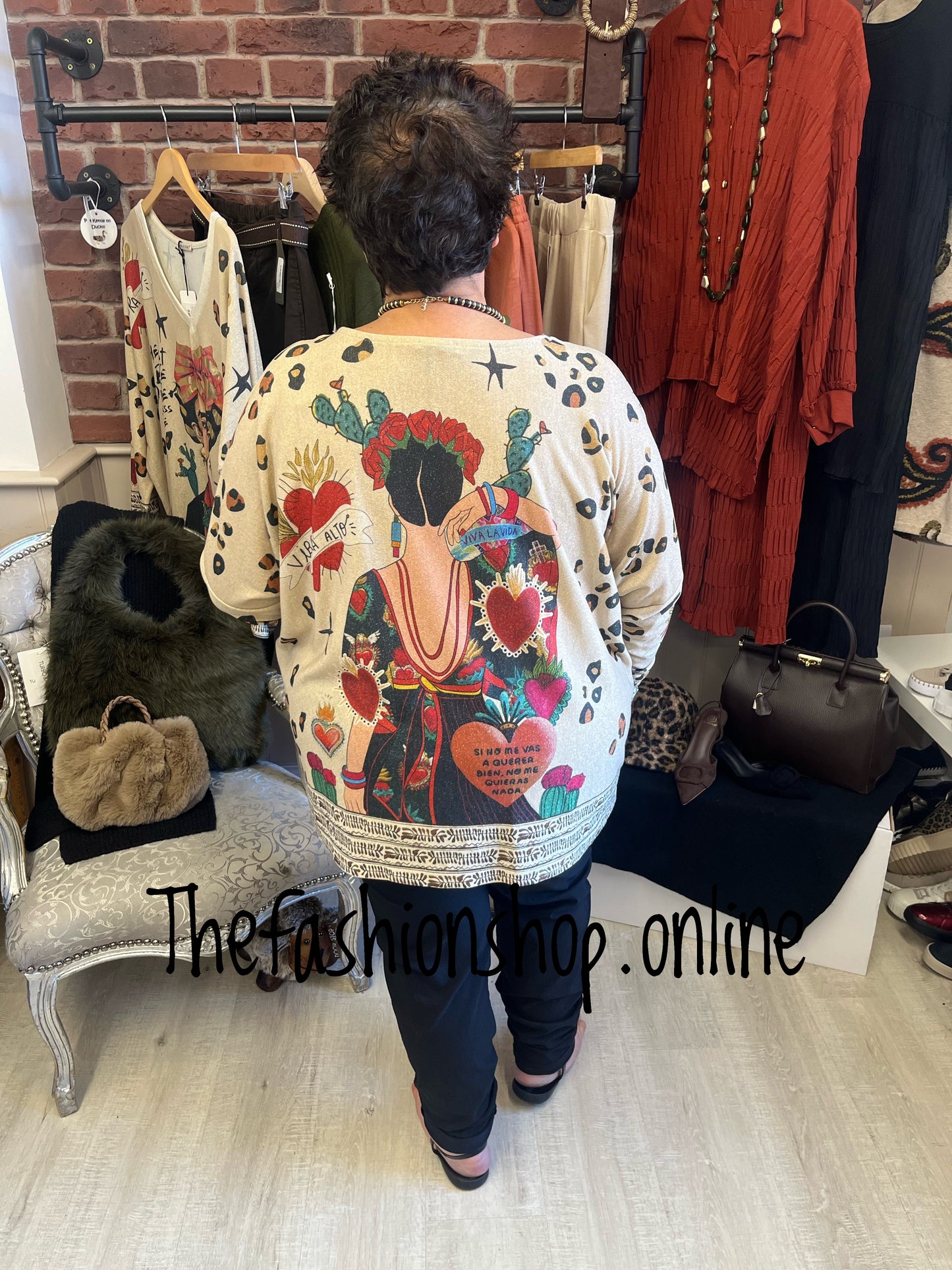 Frida hearts long sleeve shimmer top 18-24