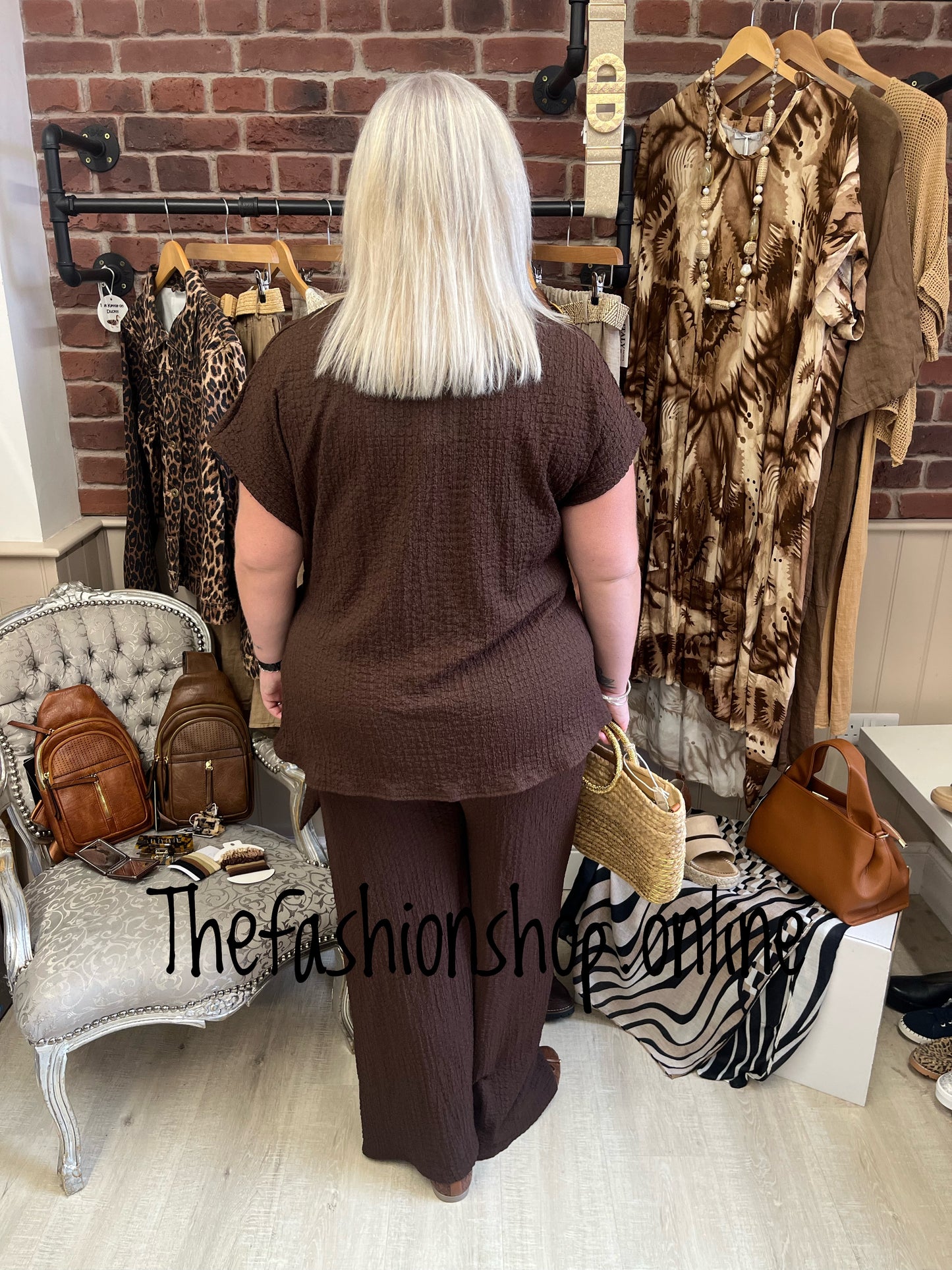 Lois brown side tie co-ord 12-20