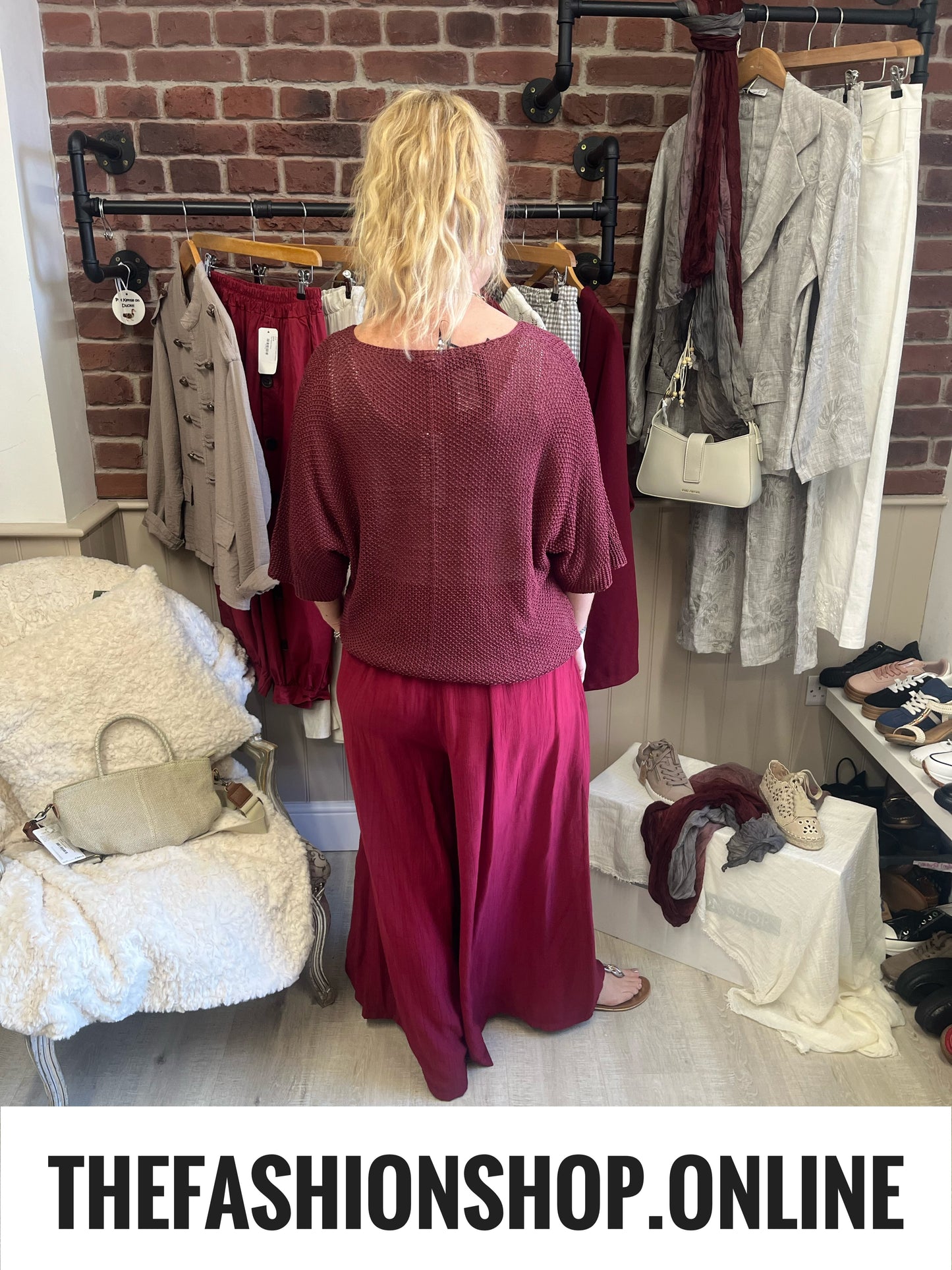 Brooke wine knitted jumper 8-14