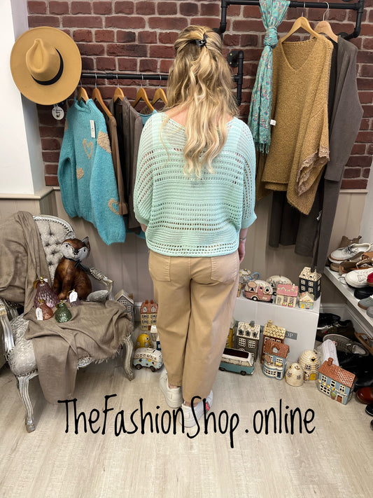 Sonia aqua crochet layering top 8-16