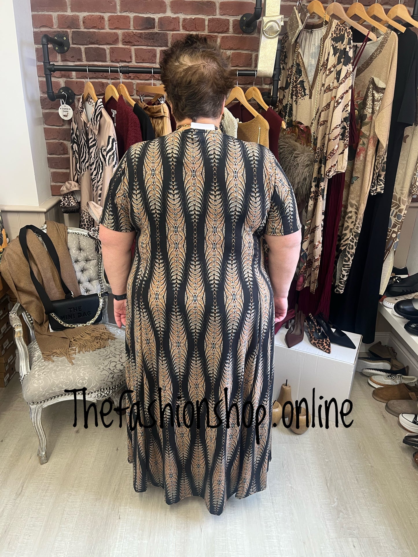 Sasha Black Aztec dress 18-24