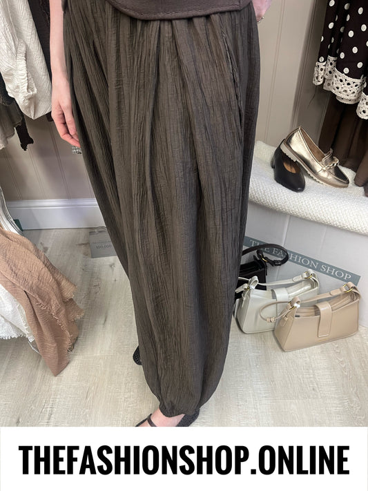 Alice brown harem trousers 10-16