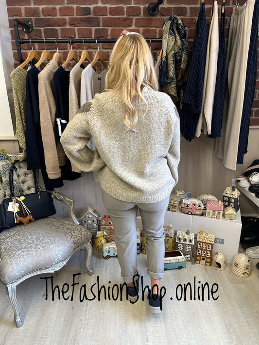 Kendra mocha wool mix heart jumper 10-16