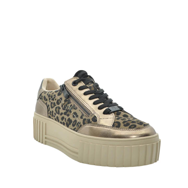 Marco Tozzi leopard metallic platform trainers sizes 4-8 (37-42)