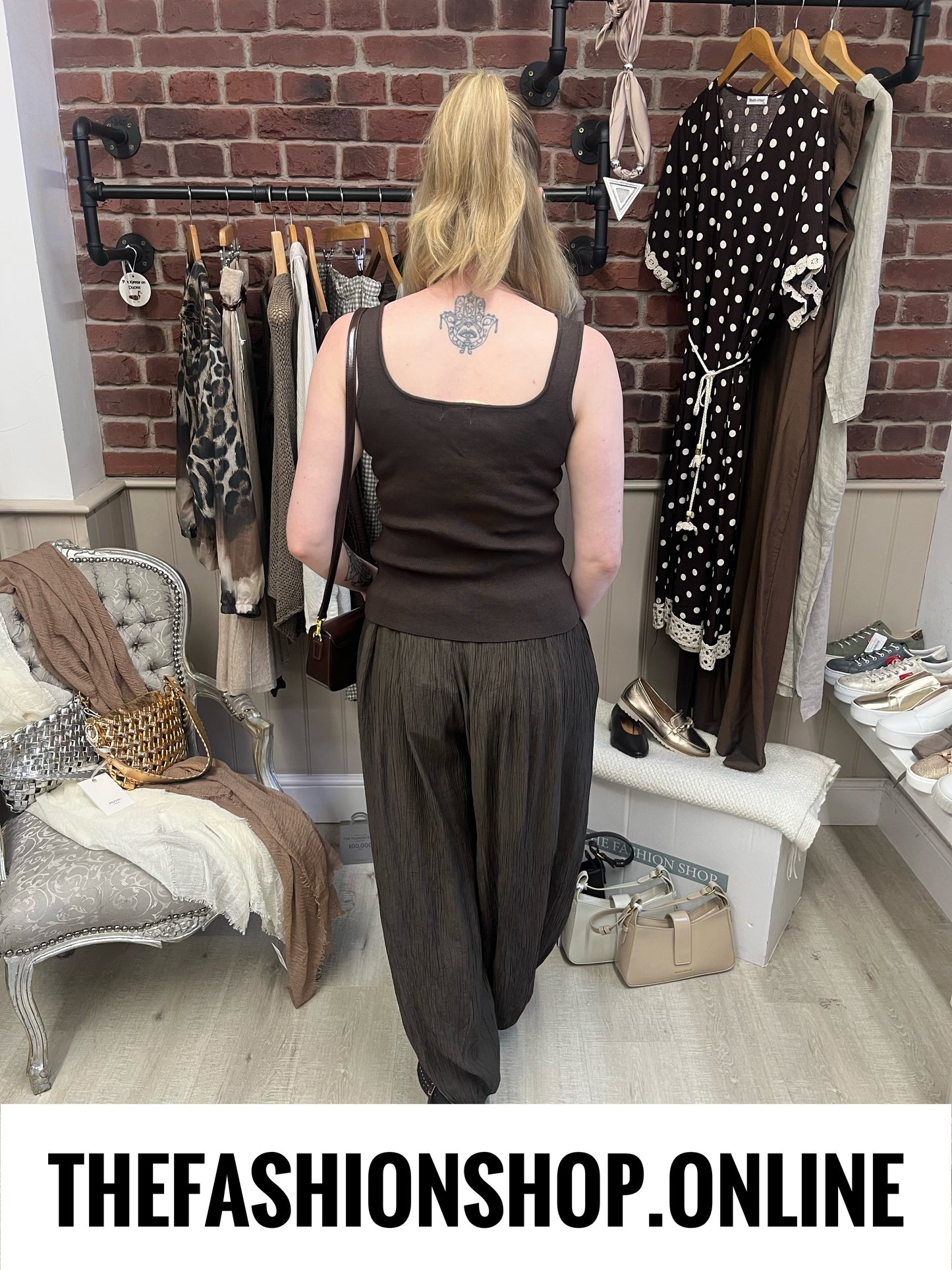 Alice brown harem trousers 10-16