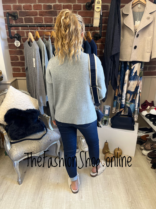 Megan grey cashmere mix jumper 10-16