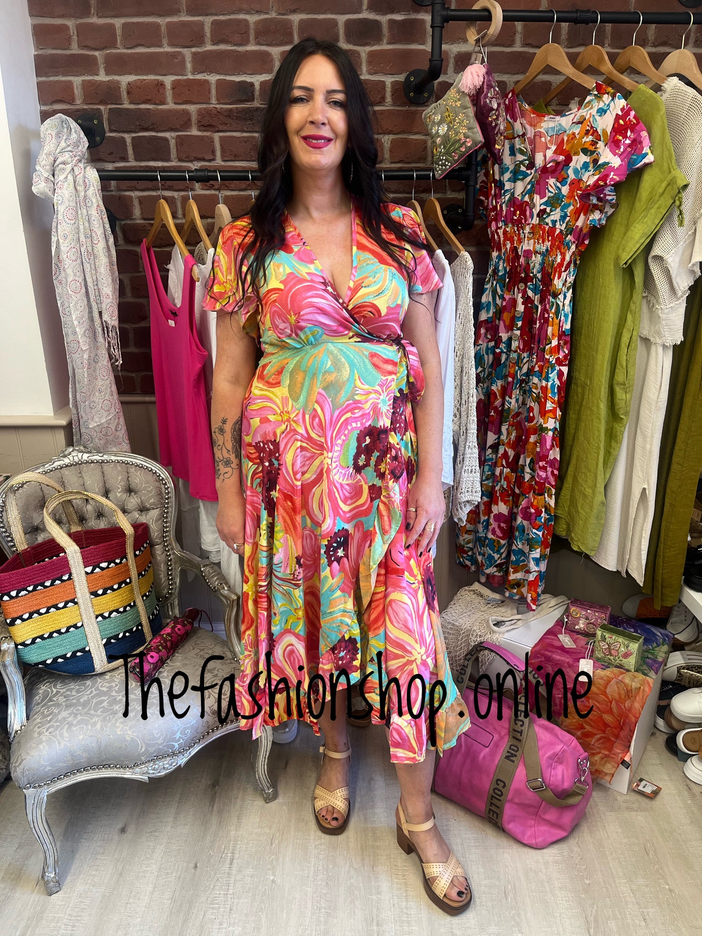 Bryony frill detail wrap dress sizes 12, 14 and 16