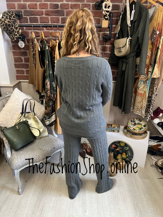 Amber khaki cashmere mix co-ord 10-14