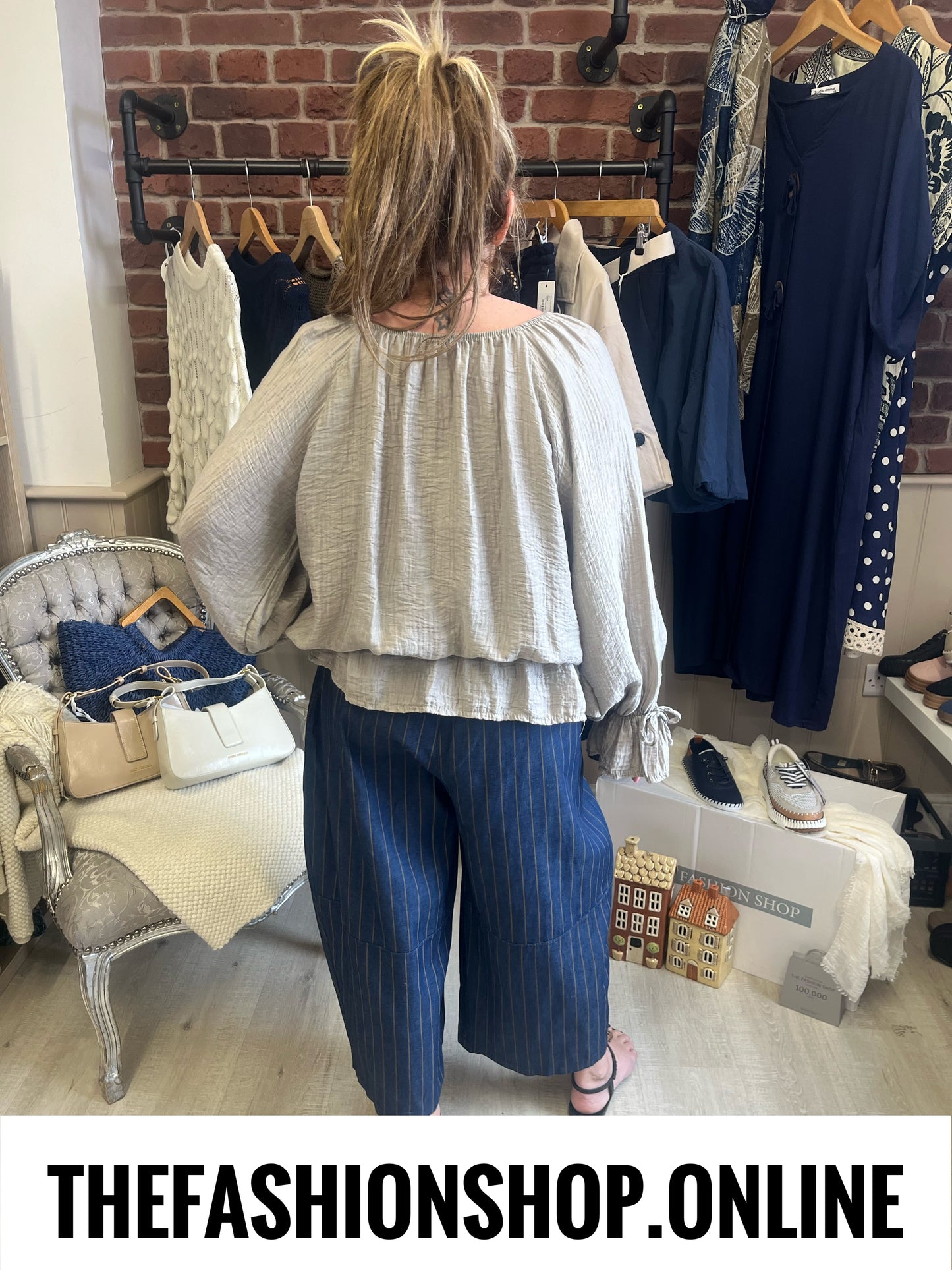 Sophie mocha frill sleeve top 10-16