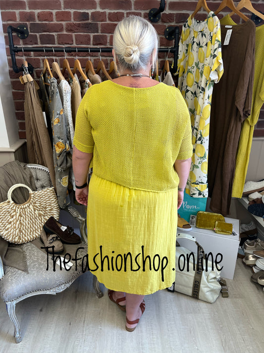 Leah citrus dress with mesh overlay 8-18