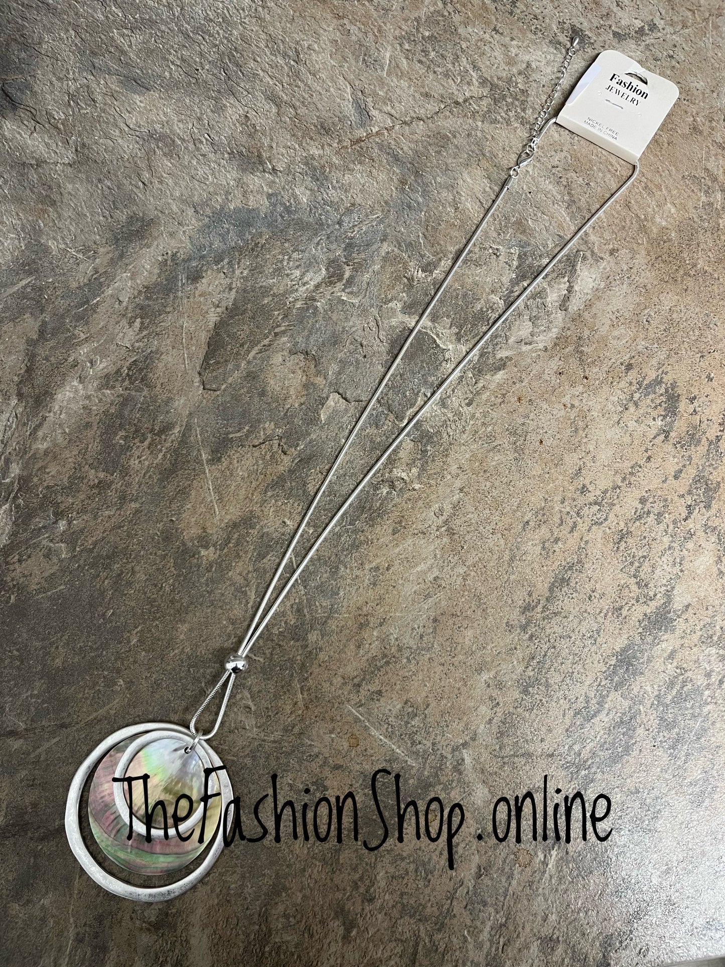 Silver shell statement necklace