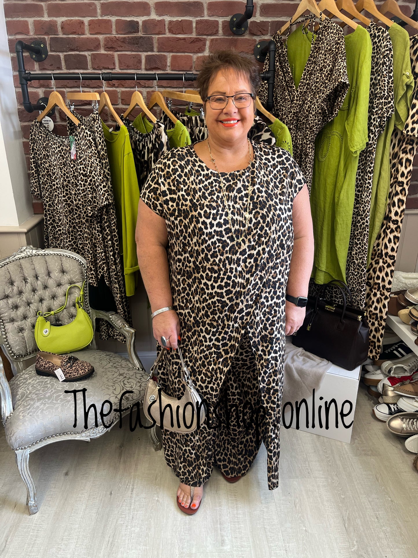 Zara leopard print drape trouser set 16-24