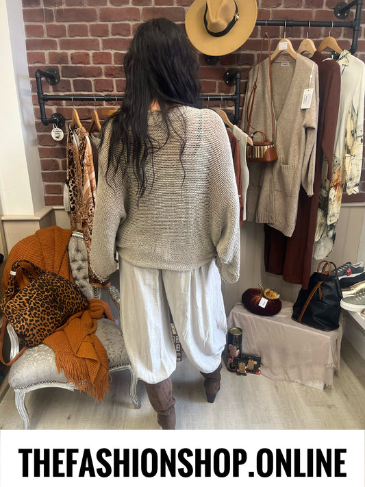 Pamela latte tie front knit 12-20