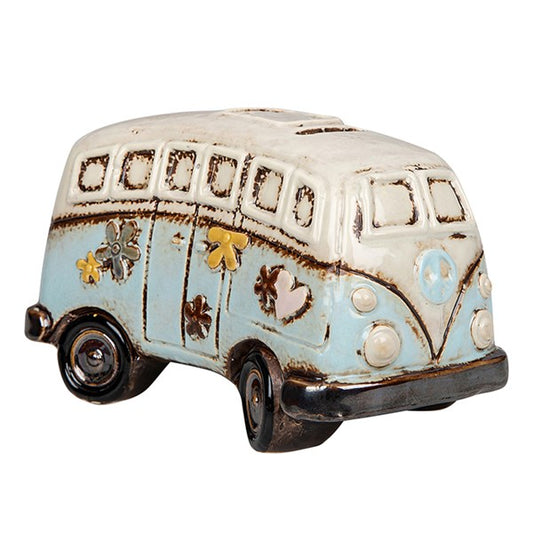 Village Pottery Campervan Money Box Blue