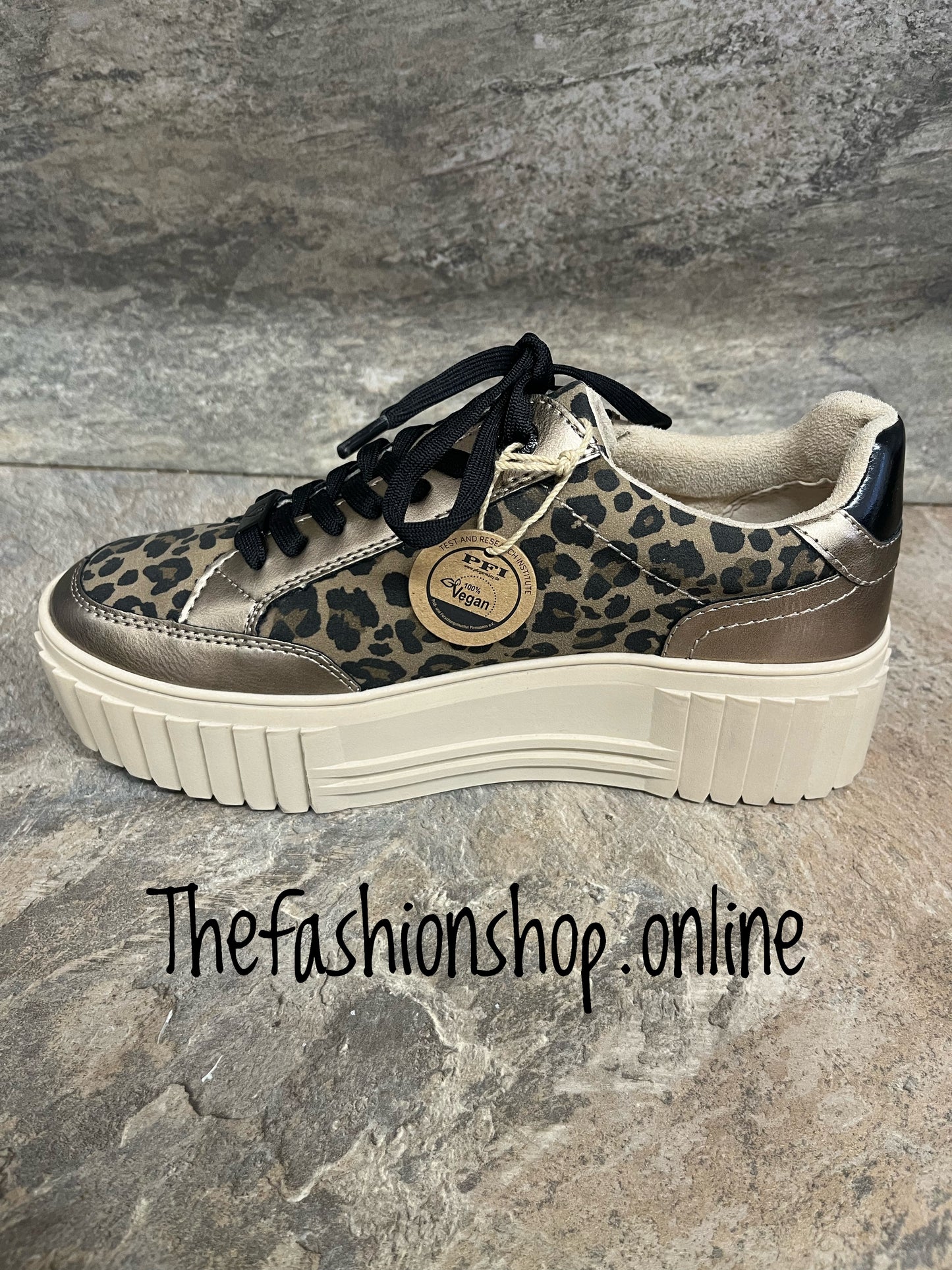 Marco Tozzi leopard metallic platform trainers sizes 4-8 (37-42)