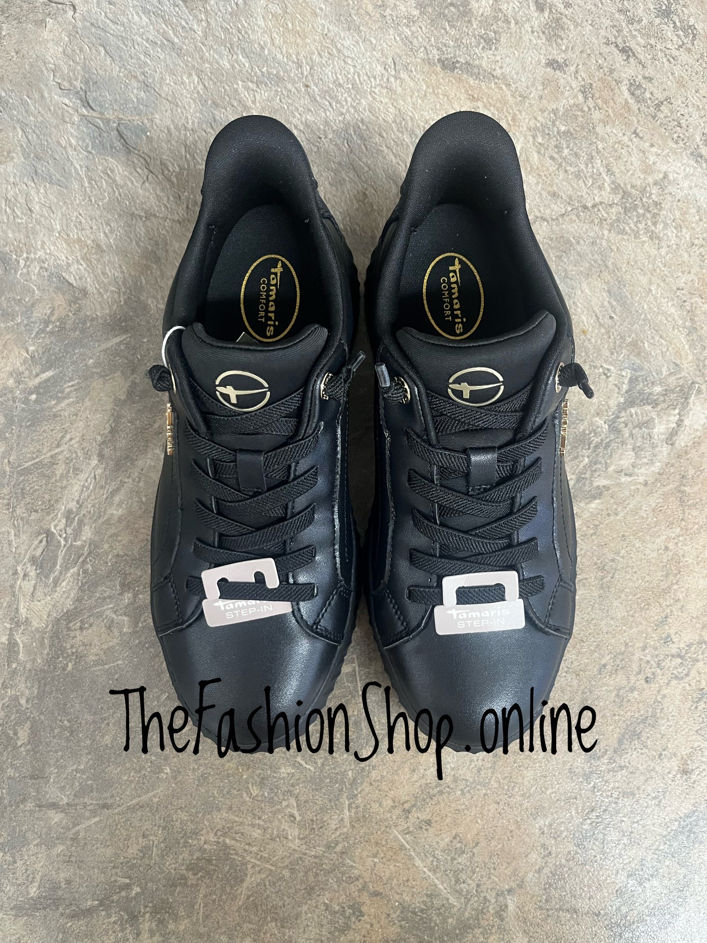 Tamaris black step in wide fit trainers sizes 4-8 (37-42)