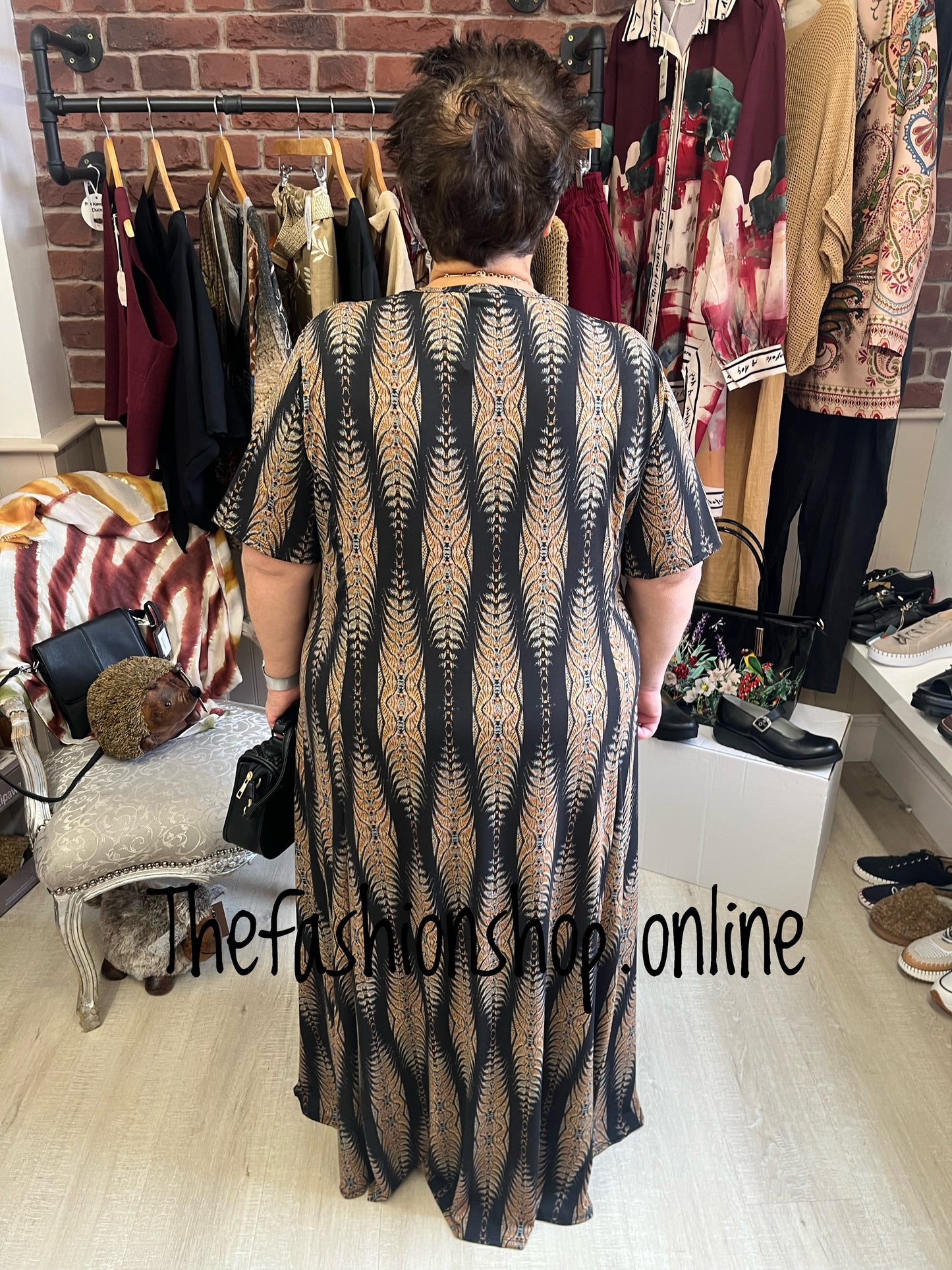 Sasha Black Aztec dress 18-24